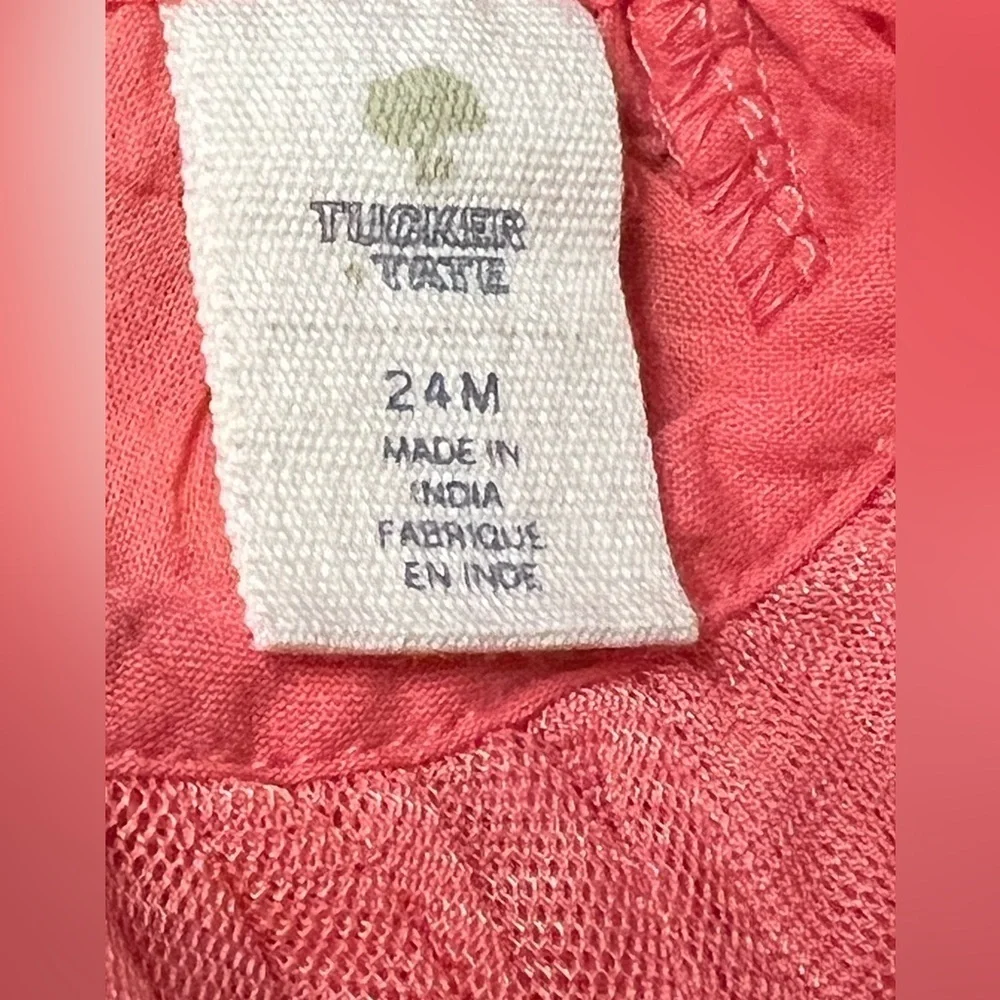TUCKER & TATE TULLE CORAL STRAWBERRY SPARKLE STAR DRESS MADE IN INDIA